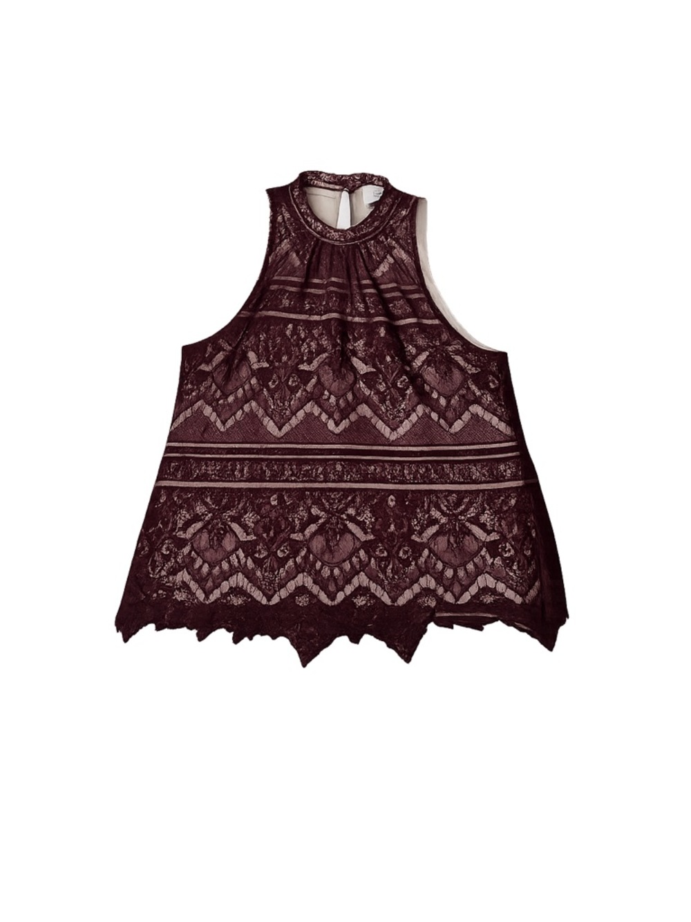 LC Lauren Conrad Women's XL Burgundy Lace Halter Camisole Tank Top
#090